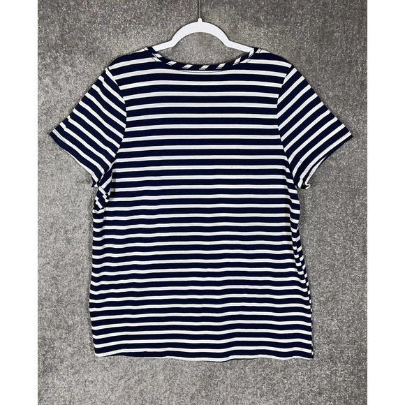 Lane Bryant Striped WINE NOT Tunic Top Womens Size 18/20 Blue White Short Sleeve - Picture 2 of 14